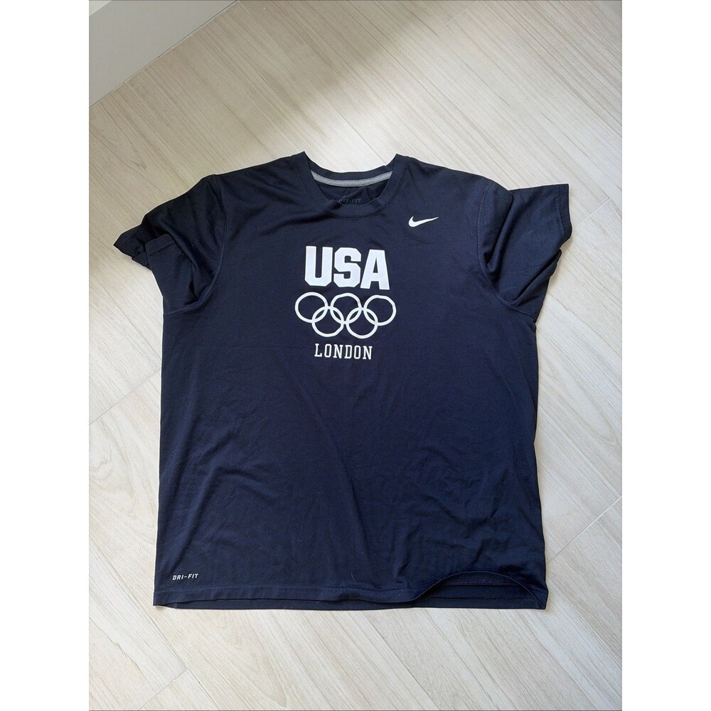 Nike Dri-FIT Team USA Olympics London 2012 T Shirt Mens XL Performance Navy